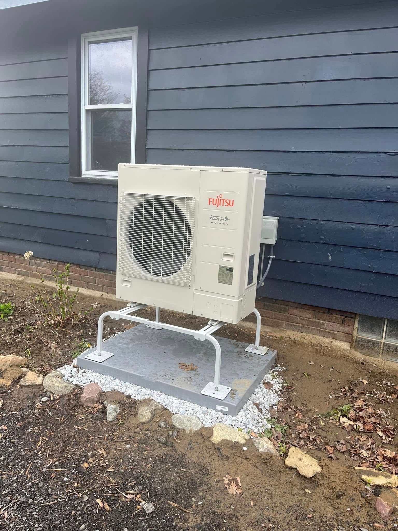 Outdoor ductless mini-split heat pump